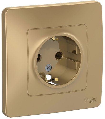 Розетка с заземлением с рамкой Systeme Electric Blanca 1-м. титан фото Розетка с заземлением с рамкой Systeme Electric Blanca 1-м. титан картинка